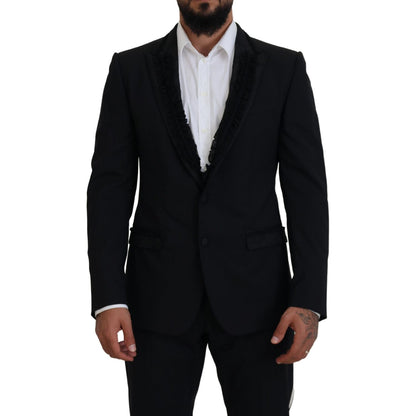Dolce & Gabbana Black MARTINI Slim Fit Jacket Blazer Dolce & Gabbana