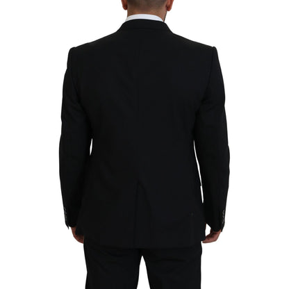 Dolce & Gabbana Black Wool Stretch Slim Fit Jacket Blazer Dolce & Gabbana