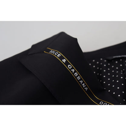 Dolce & Gabbana Black Wool Stretch Slim Fit Jacket Blazer Dolce & Gabbana