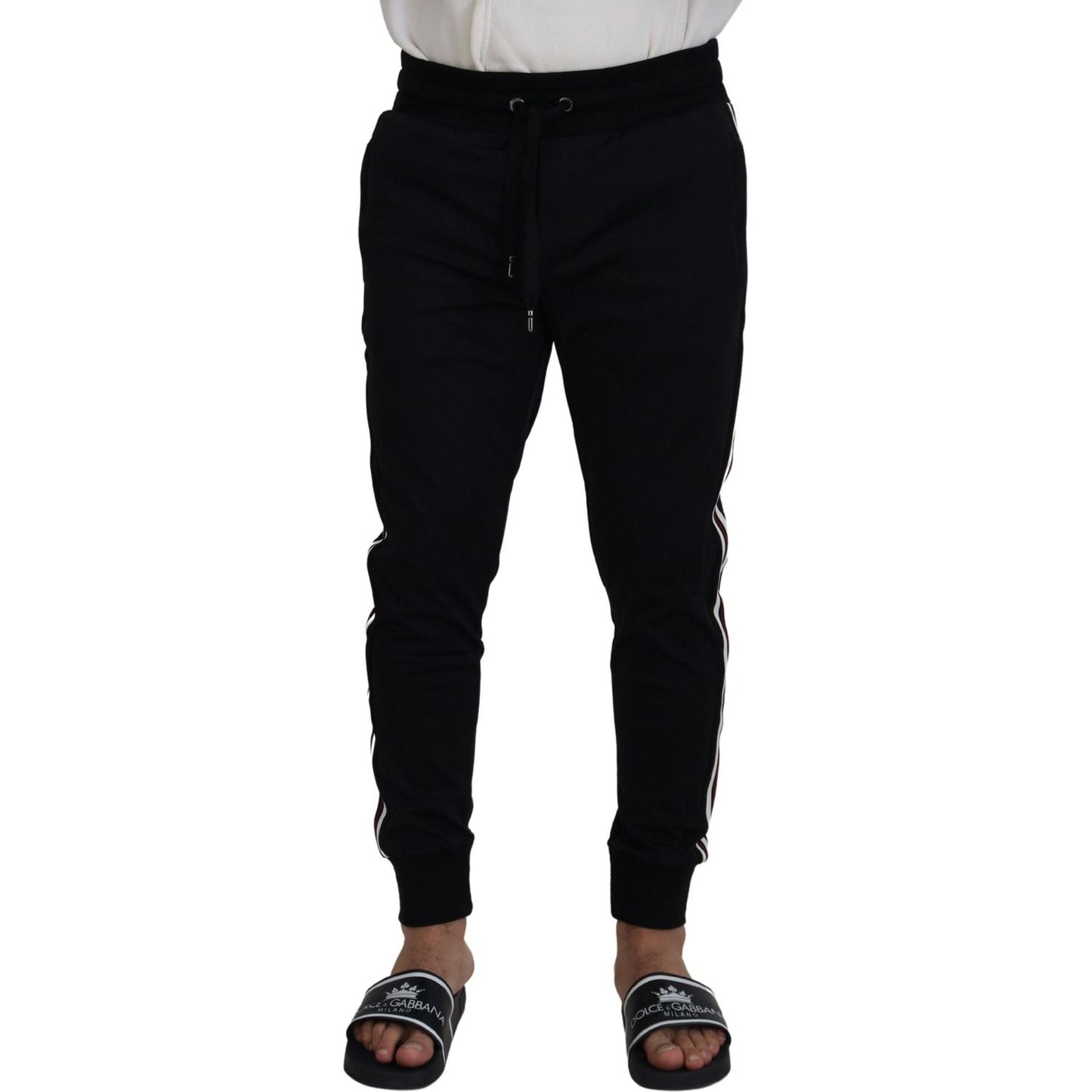 Dolce & Gabbana Black DG Print Mens Jogger Pants Dolce & Gabbana