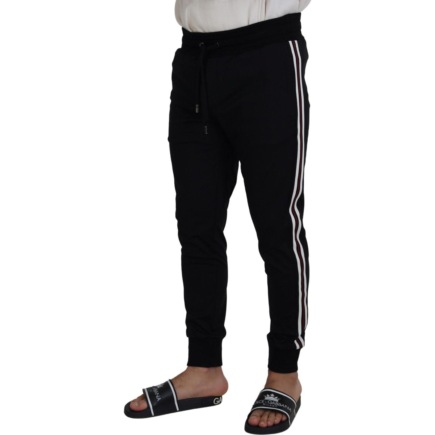 Dolce & Gabbana Black DG Print Mens Jogger Pants Dolce & Gabbana