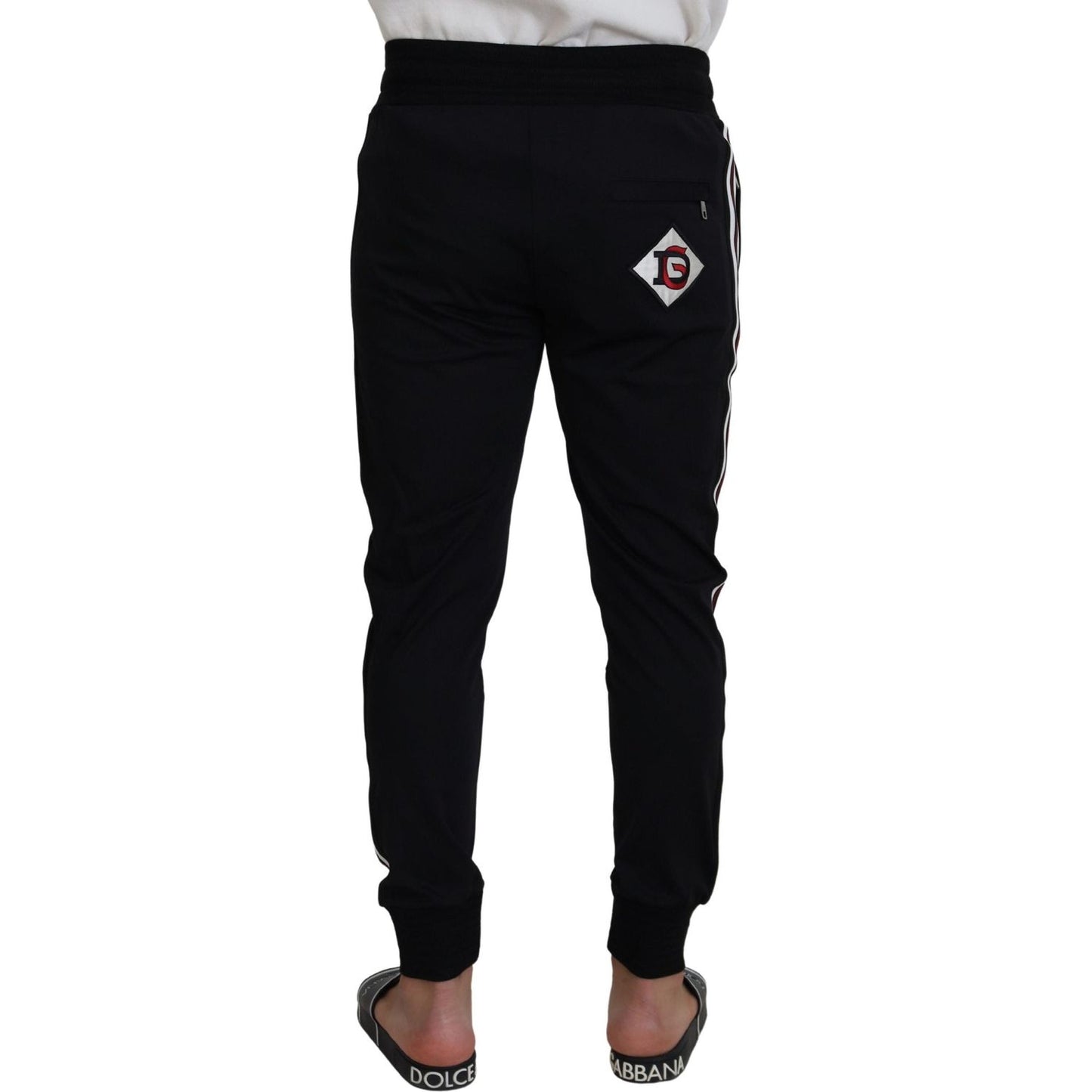 Dolce & Gabbana Black DG Print Mens Jogger Pants Dolce & Gabbana