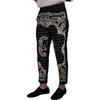 Dolce & Gabbana Black Silk Bandana Print Pants Dolce & Gabbana