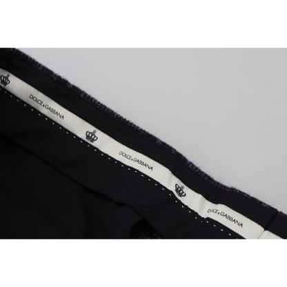 Dolce & Gabbana Gray Checkered Mid Waist Men Pants Dolce & Gabbana