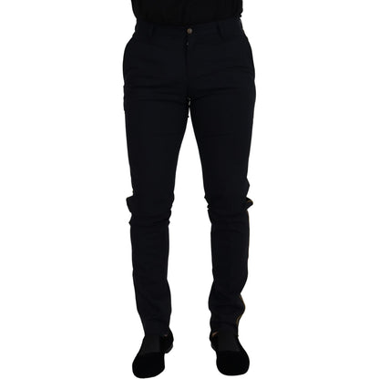 Dolce & Gabbana Black Wool Slim Formal Pants Dolce & Gabbana
