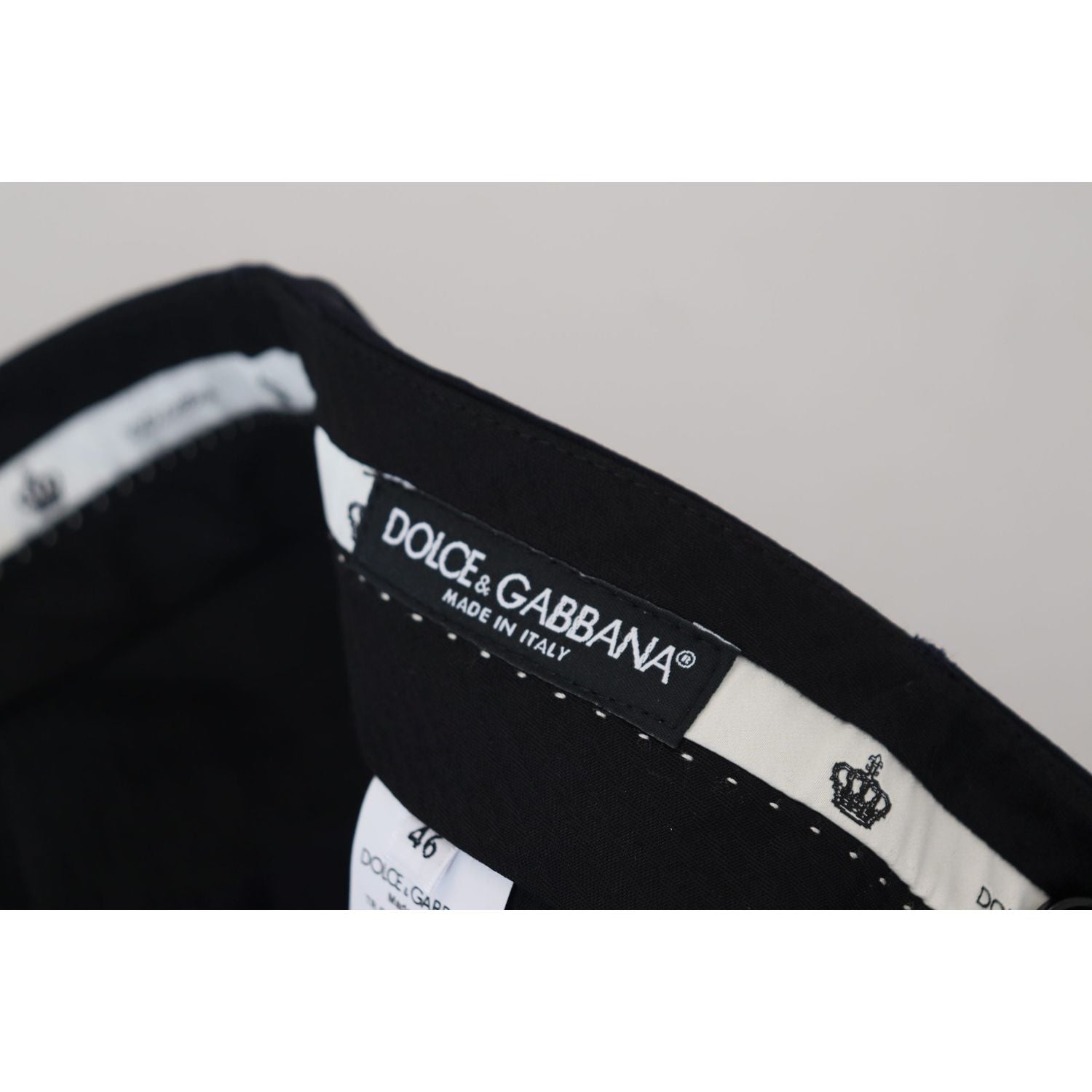 Dolce & Gabbana Black Wool Slim Formal Pants