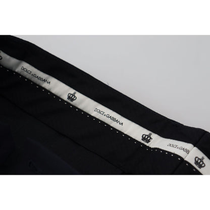 Dolce & Gabbana Black Wool Slim Formal Pants Dolce & Gabbana