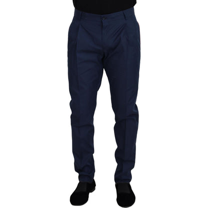 Dolce & Gabbana Blue Cotton Chino Formal Pants Dolce & Gabbana