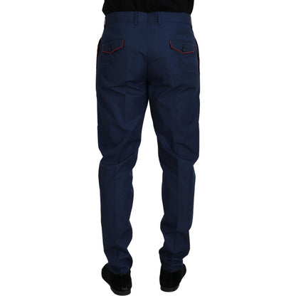 Dolce & Gabbana Blue Cotton Chino Formal Pants Dolce & Gabbana