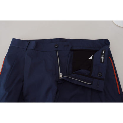 Dolce & Gabbana Blue Cotton Chino Formal Pants Dolce & Gabbana