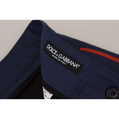 Dolce & Gabbana Blue Cotton Chino Formal Pants Dolce & Gabbana