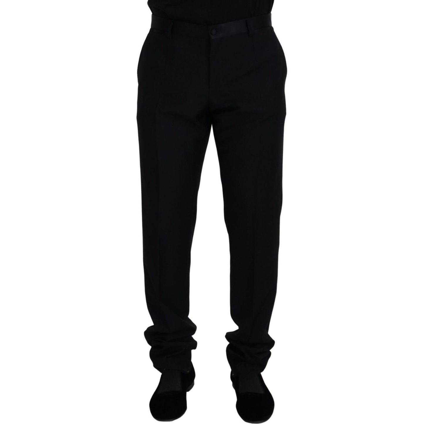Dolce & Gabbana Black Wool Chino Formal Pants Dolce & Gabbana
