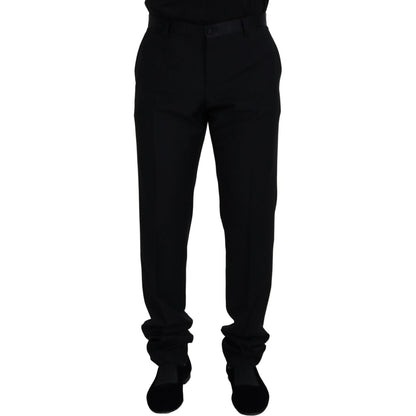 Dolce & Gabbana Black Wool Chino Formal Pants Dolce & Gabbana
