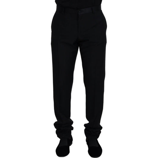 Dolce & Gabbana Black Wool Chino Formal Pants Dolce & Gabbana