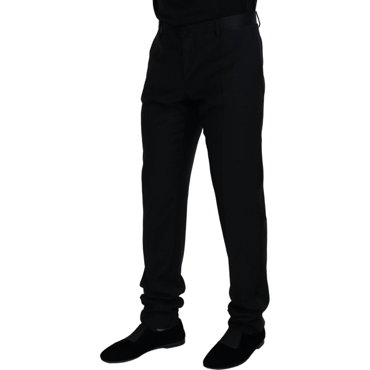 Dolce & Gabbana Black Wool Chino Formal Pants Dolce & Gabbana