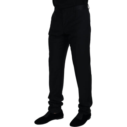 Dolce & Gabbana Black Wool Chino Formal Pants Dolce & Gabbana