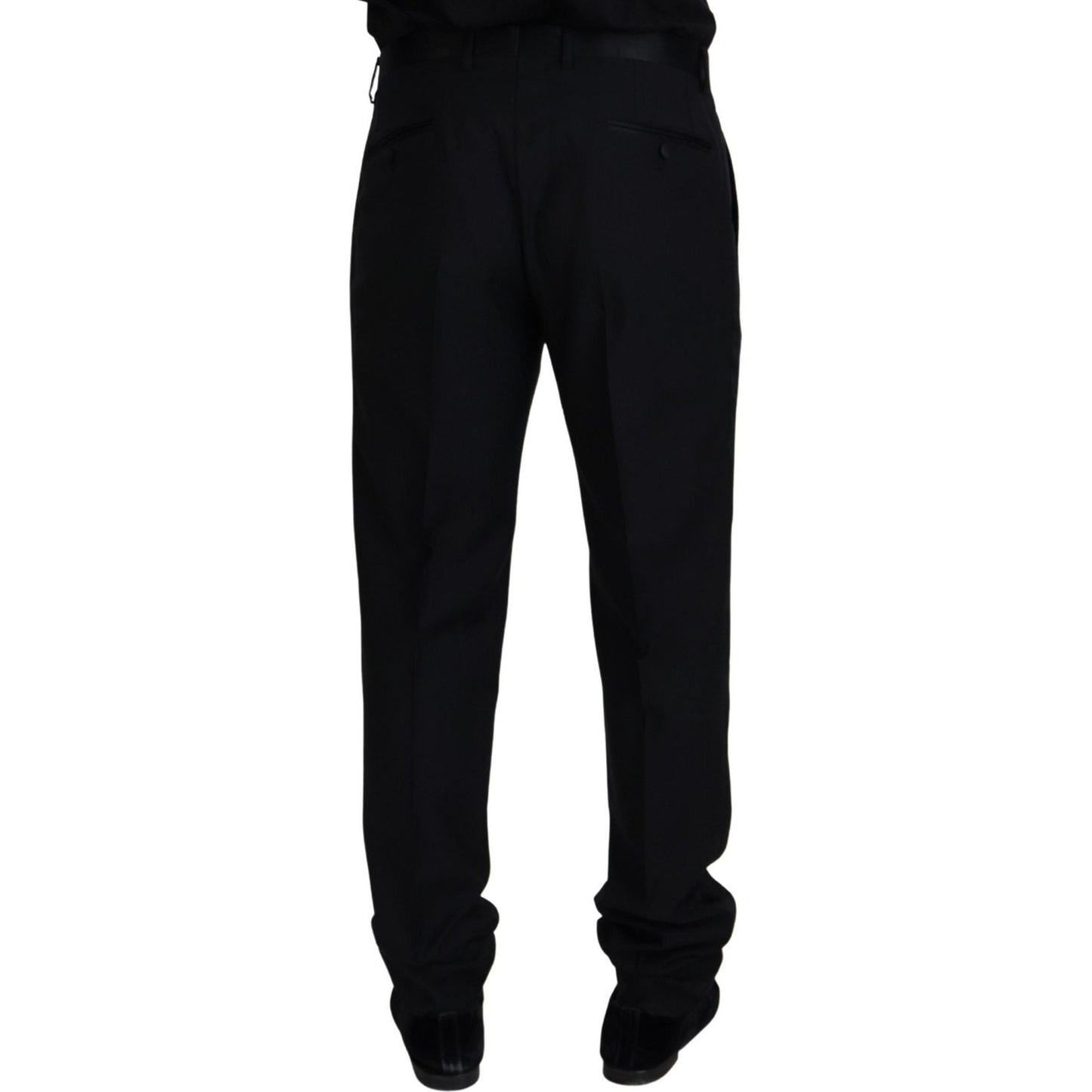 Dolce & Gabbana Black Wool Chino Formal Pants Dolce & Gabbana