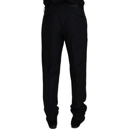 Dolce & Gabbana Black Wool Chino Formal Pants Dolce & Gabbana