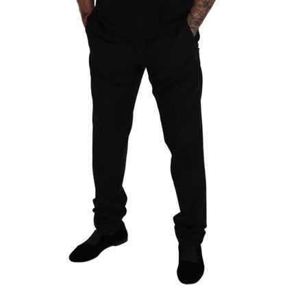 Dolce & Gabbana Black Wool Chino Formal Pants Dolce & Gabbana