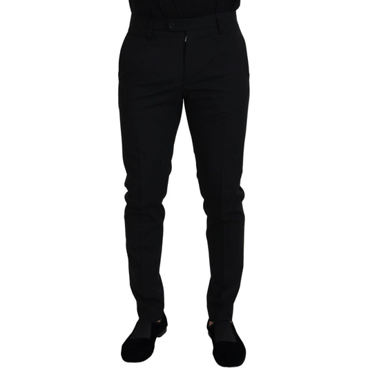 Dolce & Gabbana Black Polyester Chino Formal Pants Dolce & Gabbana