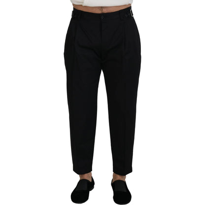 Dolce & Gabbana Black Cotton Chino Formal Pants Dolce & Gabbana