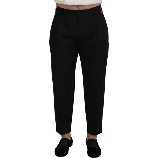 Dolce & Gabbana Black Cotton Chino Formal Pants Dolce & Gabbana