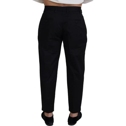 Dolce & Gabbana Black Cotton Chino Formal Pants Dolce & Gabbana