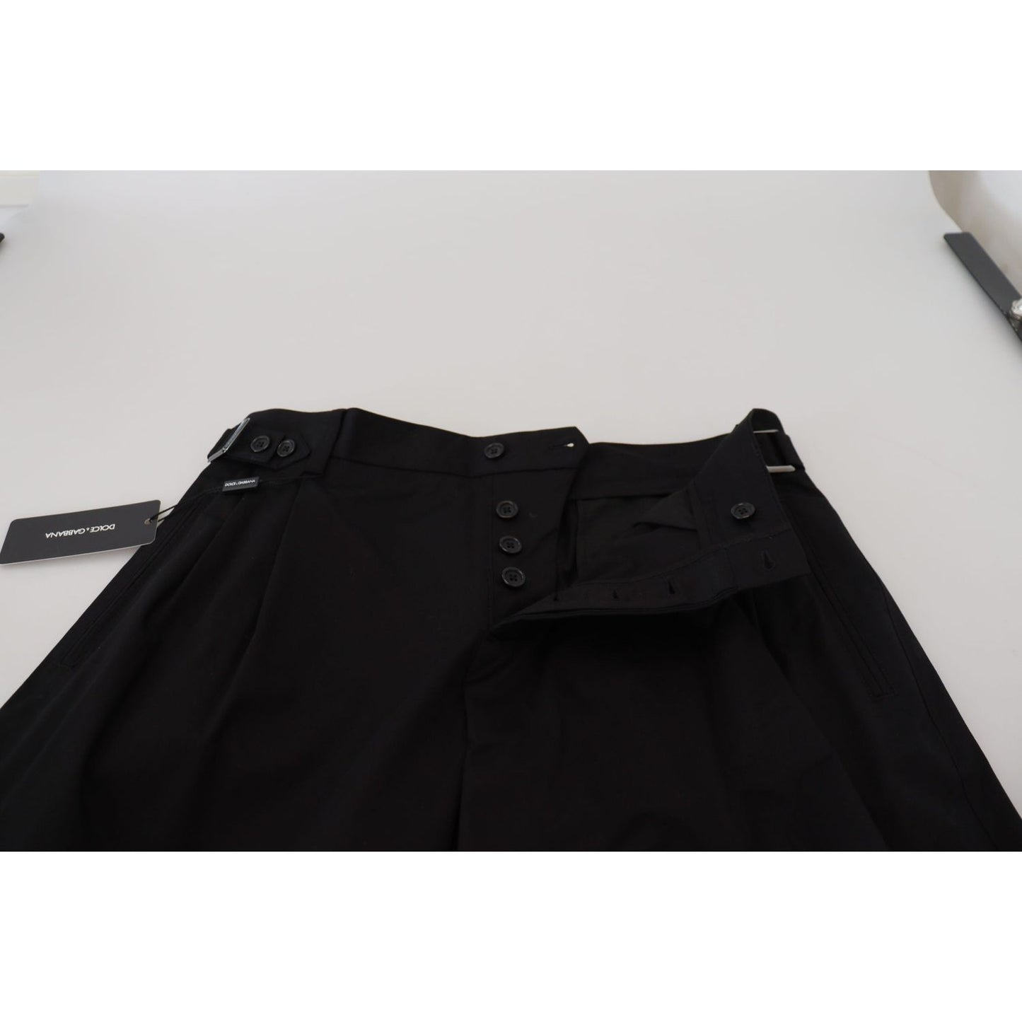 Dolce & Gabbana Black Cotton Chino Formal Pants Dolce & Gabbana
