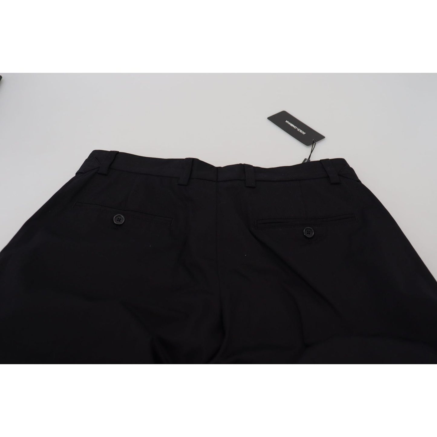 Dolce & Gabbana Black Cotton Chino Formal Pants Dolce & Gabbana