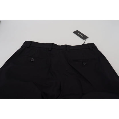 Dolce & Gabbana Black Cotton Chino Formal Pants Dolce & Gabbana