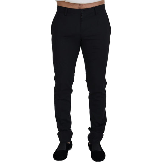 Dolce & Gabbana Black Wool Chino Formal Pants Dolce & Gabbana