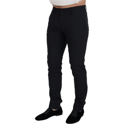 Dolce & Gabbana Black Wool Chino Formal Pants Dolce & Gabbana