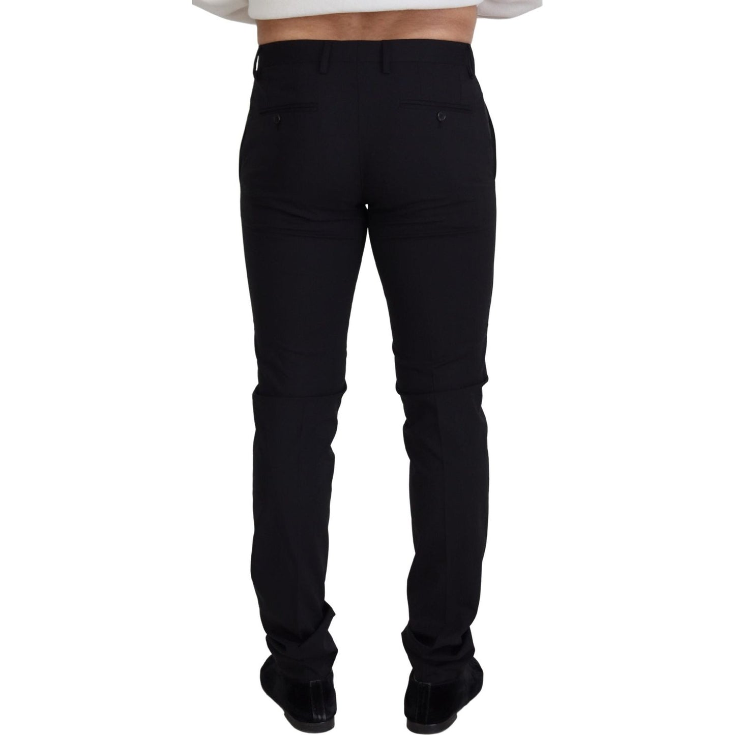 Dolce & Gabbana Black Wool Chino Formal Pants Dolce & Gabbana