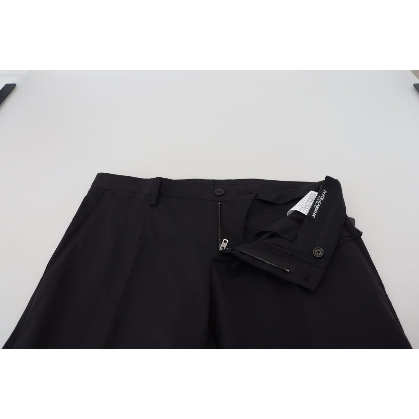Dolce & Gabbana Black Wool Chino Formal Pants Dolce & Gabbana