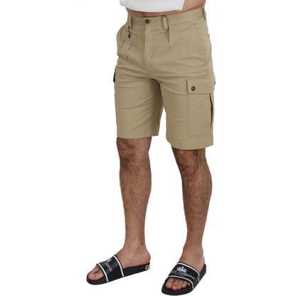 Dolce & Gabbana Beige Cotton Cargo Bermuda Shorts Dolce & Gabbana