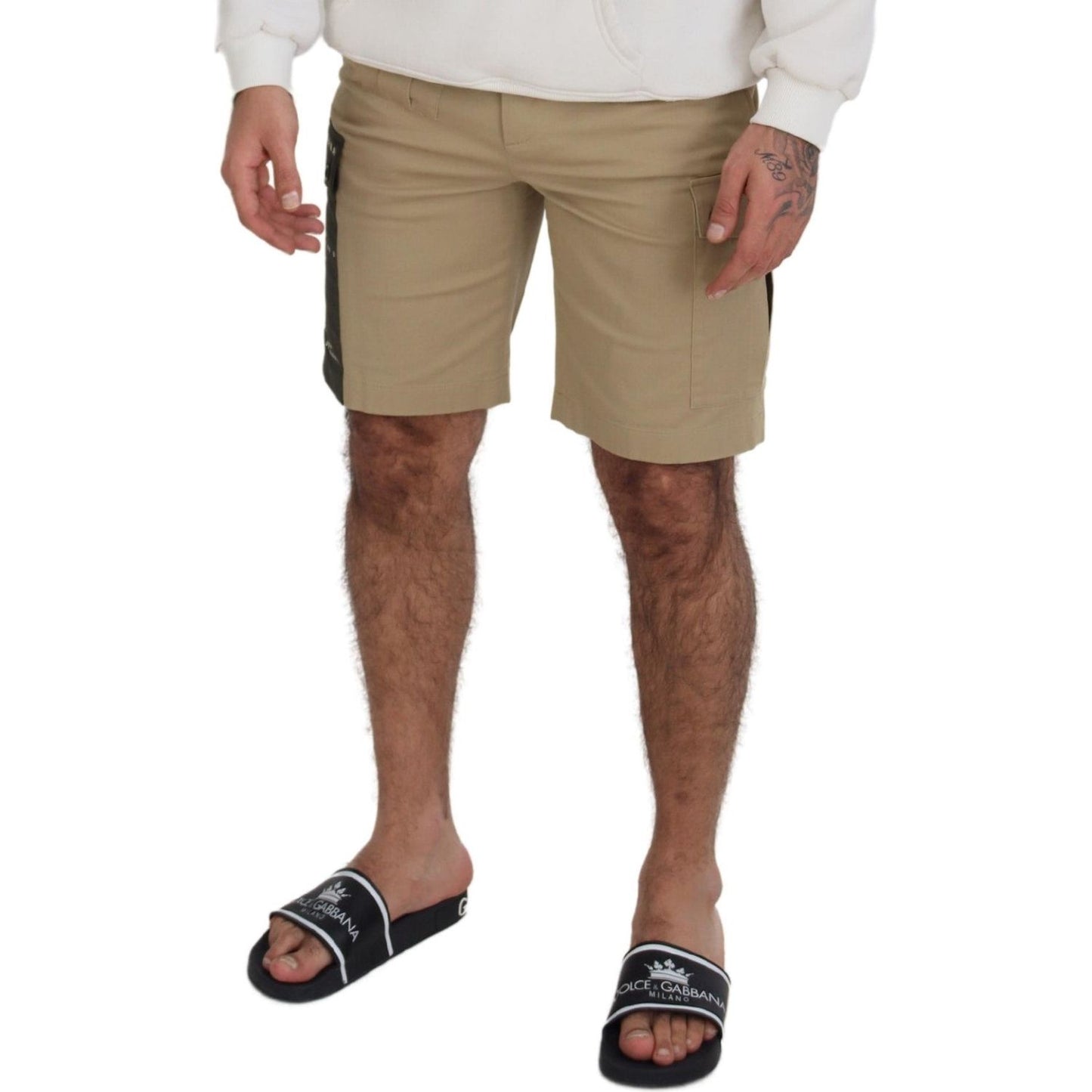 Dolce & Gabbana Beige Cotton Cargo Bermuda Shorts Dolce & Gabbana