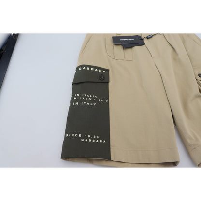 Dolce & Gabbana Beige Cotton Cargo Bermuda Shorts Dolce & Gabbana