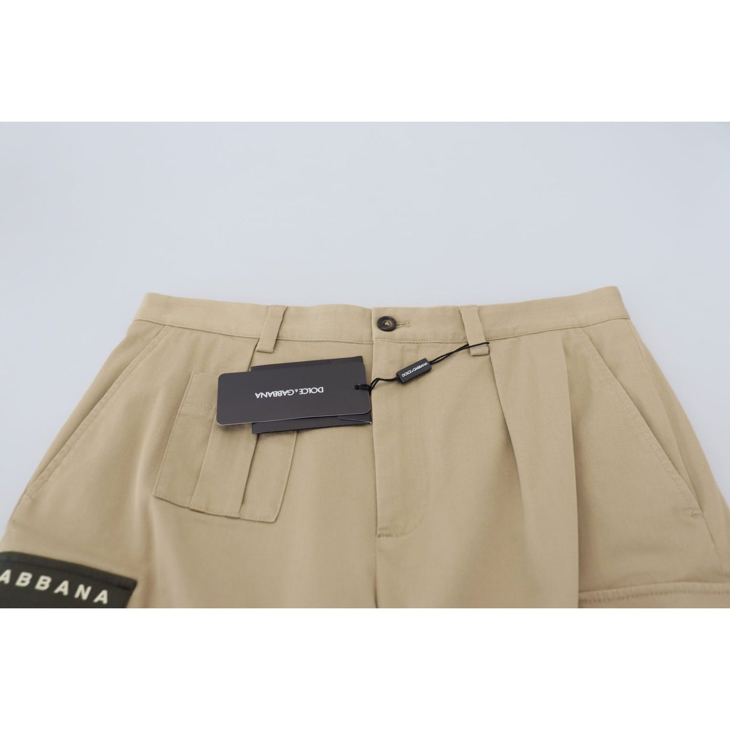 Dolce & Gabbana Beige Cotton Cargo Bermuda Shorts Dolce & Gabbana