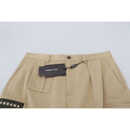 Dolce & Gabbana Beige Cotton Cargo Bermuda Shorts Dolce & Gabbana