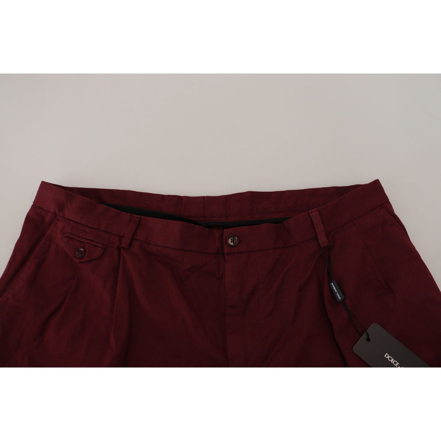 Dolce & Gabbana Maroon Cotton Bermuda Casual Shorts Dolce & Gabbana