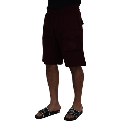 Dolce & Gabbana Maroon Bermuda Cargo Men Shorts Dolce & Gabbana
