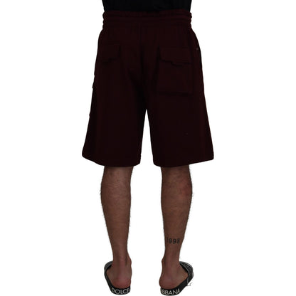 Dolce & Gabbana Maroon Bermuda Cargo Men Shorts Dolce & Gabbana