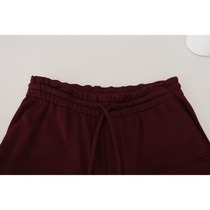 Dolce & Gabbana Maroon Bermuda Cargo Men Shorts Dolce & Gabbana
