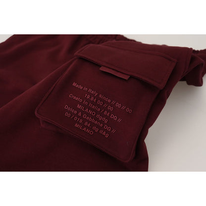 Dolce & Gabbana Maroon Bermuda Cargo Men Shorts Dolce & Gabbana