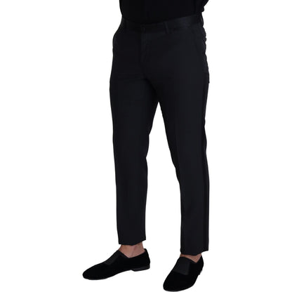 Dolce & Gabbana Black Wool Men Formal Pants Dolce & Gabbana