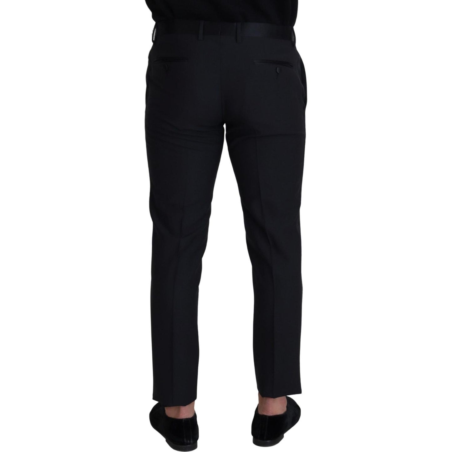 Dolce & Gabbana Black Wool Men Formal Pants Dolce & Gabbana