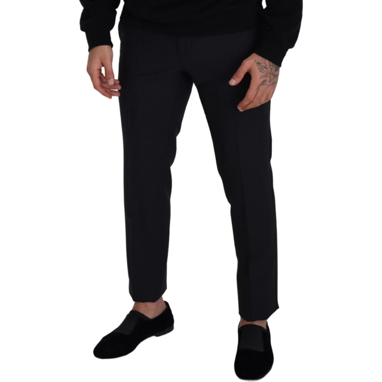 Dolce & Gabbana Black Wool Men Formal Pants Dolce & Gabbana