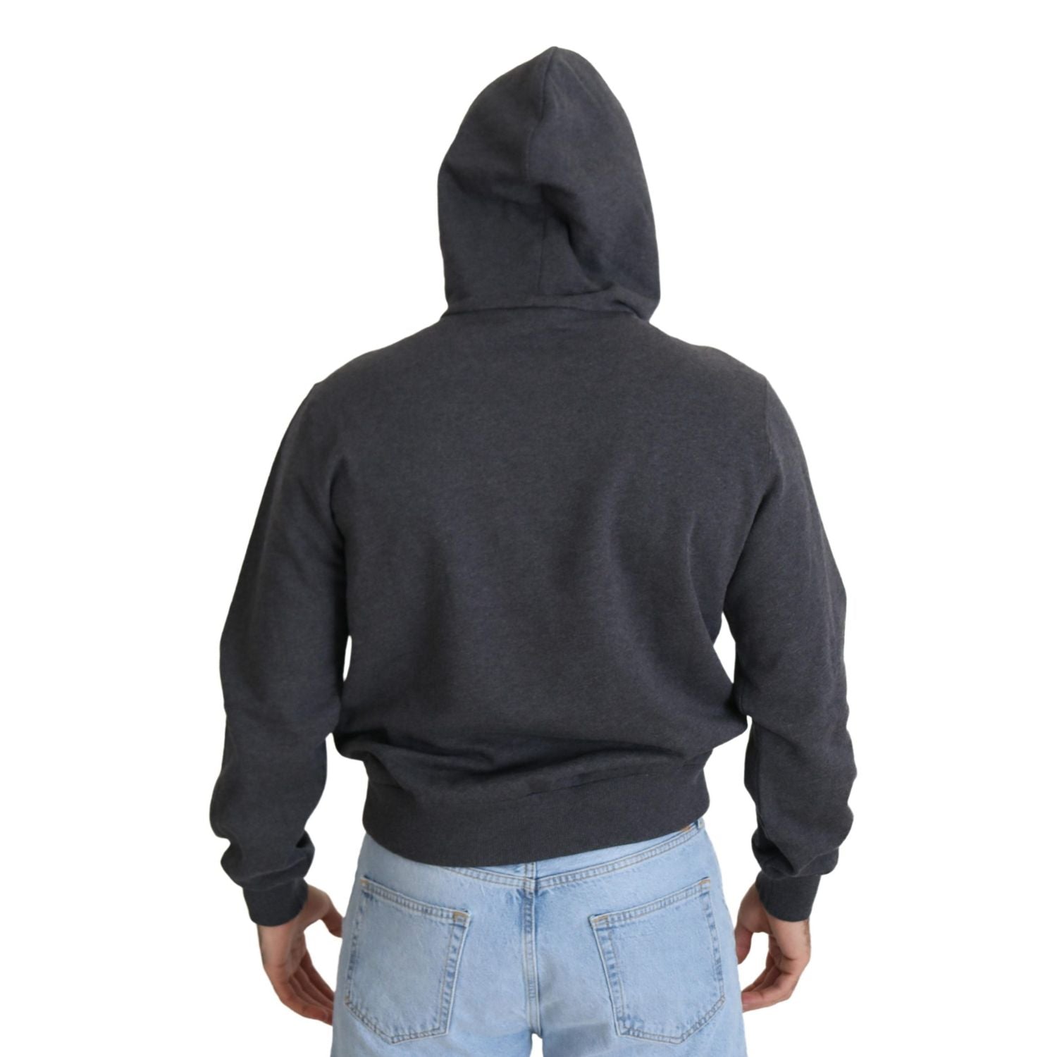 Dolce & Gabbana Gray Logo Cotton Hooded Sweatshirt Sweater