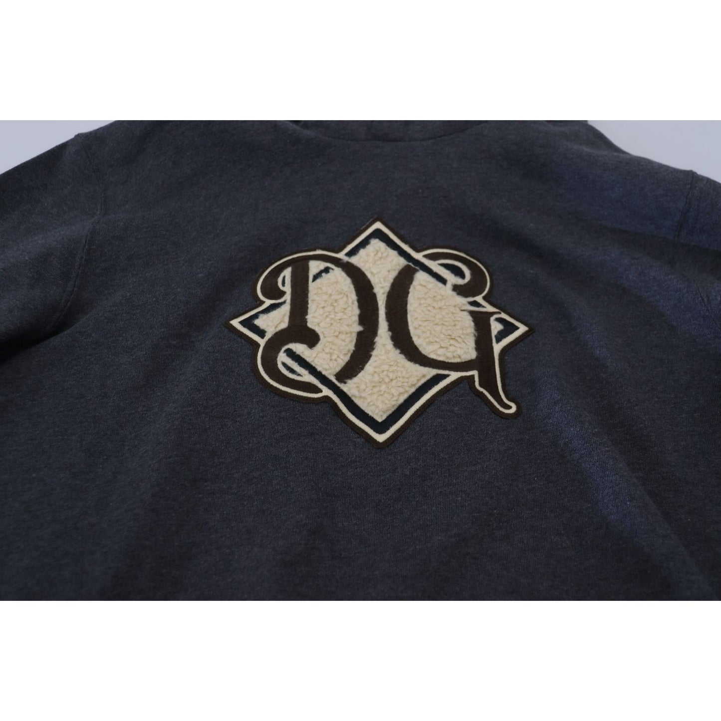 Dolce & Gabbana Gray Logo Cotton Hooded Sweatshirt Sweater