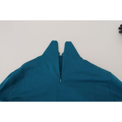 Dolce & Gabbana Blue Cotton Collared Slim Pullover Sweater Dolce & Gabbana